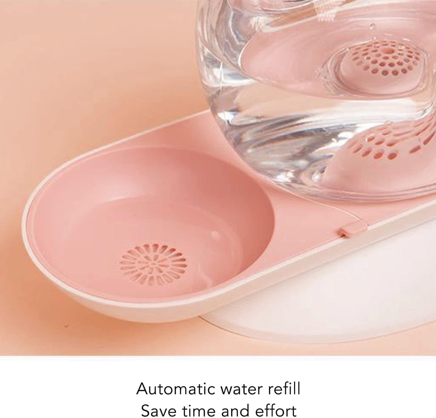 Cat Dog Water Dispenser Automatic Water Drinking Fountain for Small or Medium Size Dogs Cats Easy to Clean Snail Shape 2.8L （Pink）