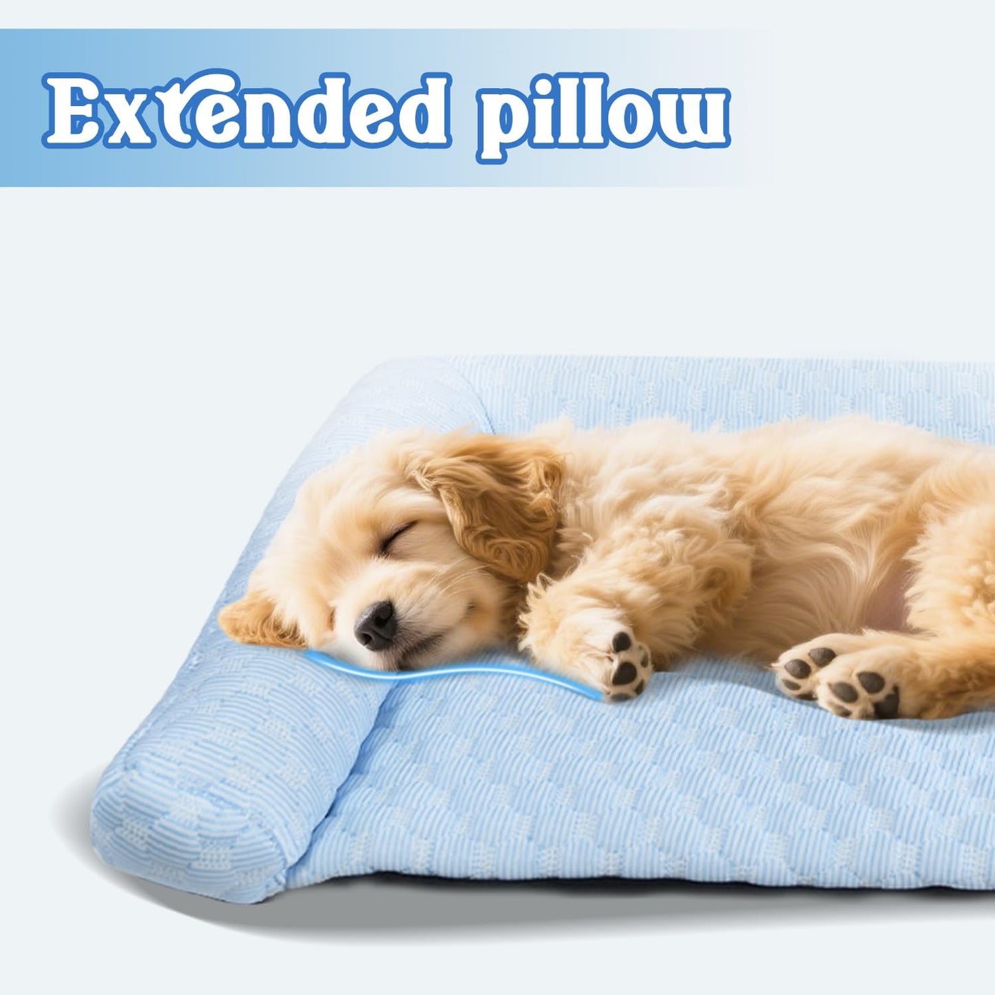 Dog Mat - Thicken Pad for Small Dog & Cat, Ultra-Comfortable & Machine Washable | Foldable Design Mat for Dogs, Crates & Indoor Use (Blue, 24''*14'')