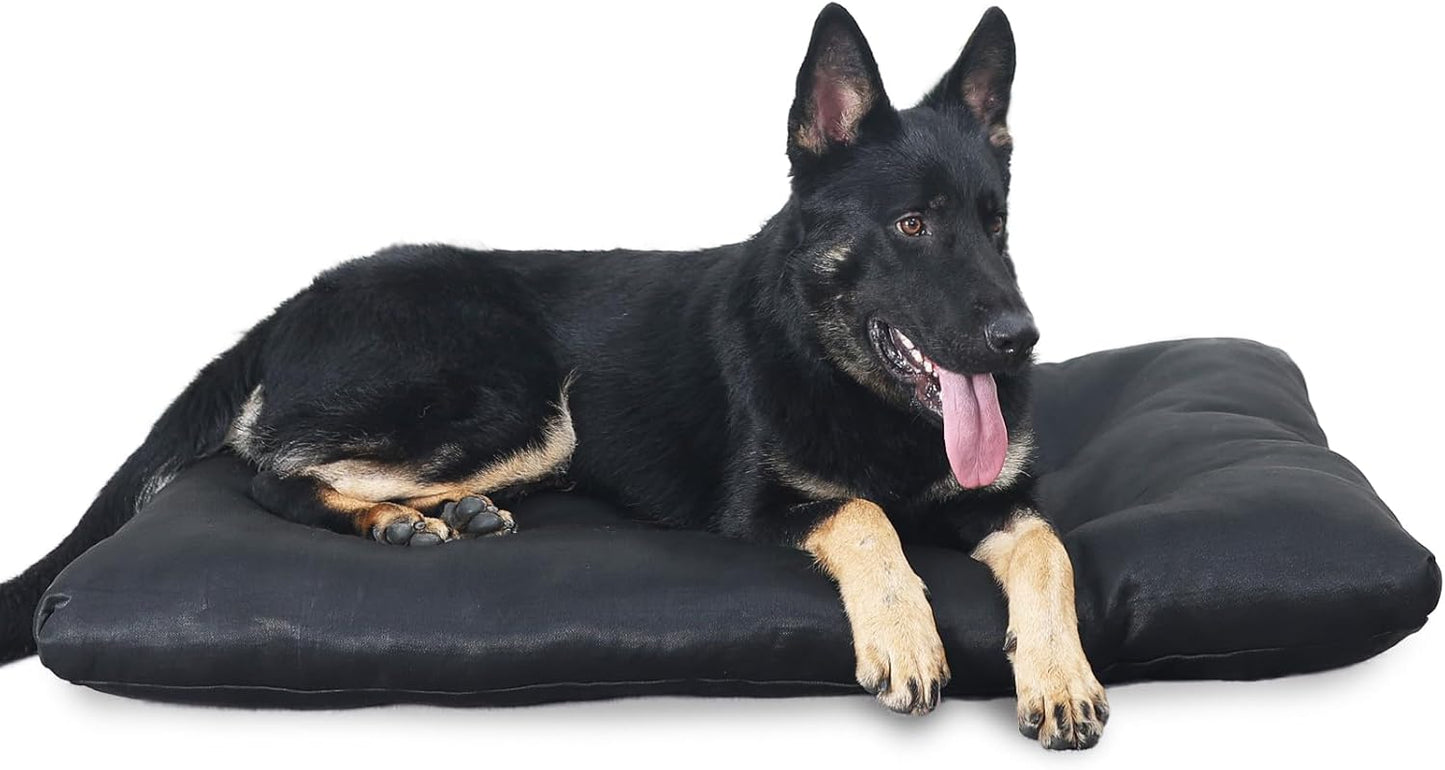 Chew Proof Dog Crate Bed for Large Dogs,Indestructible Dog Beds for Aggressive Chewers Washable,Heavy Duty Tough Durable Rip-Stop Pet Kennel Pad Made for Big Dogs 41"x27",Black