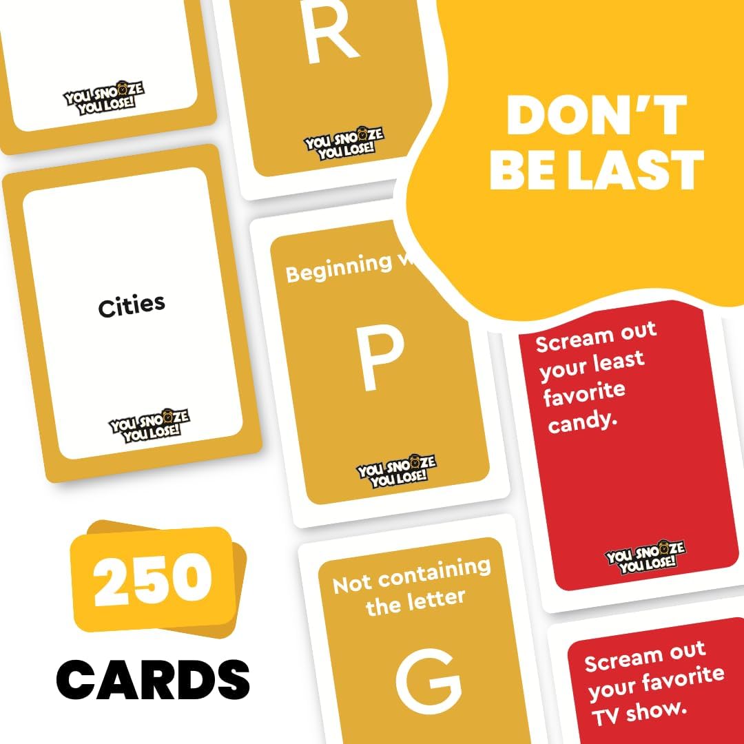 Viral Studios You Snooze You Lose – Fast-Paced Word Party Game for Teens & Adults | 200 Hilarious Matching Cards for Game Nights, Parties & Family Fun Ages 15+