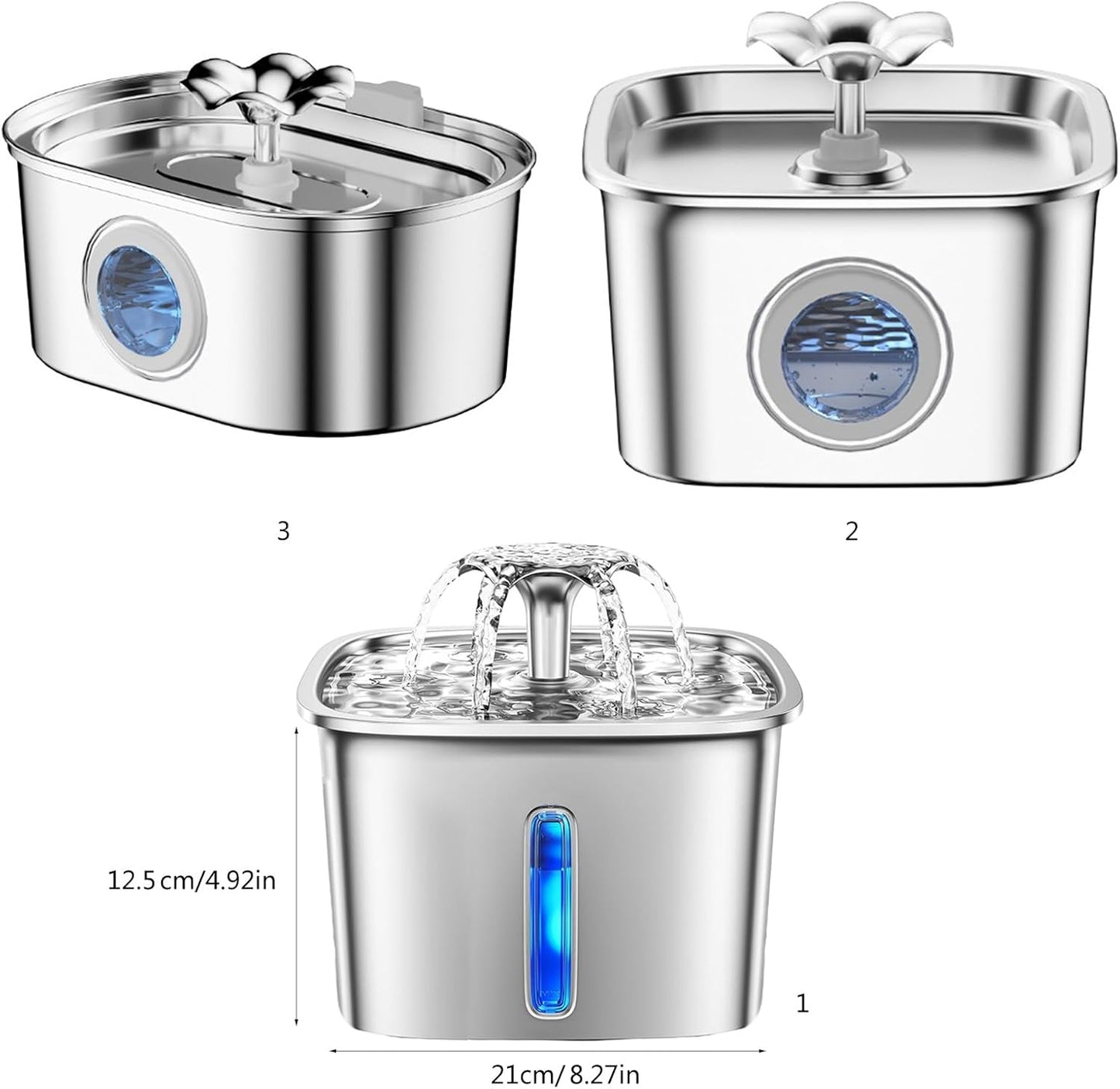 2.6L Automatic Water Fountain Low Noise Electric Dog Water Bowl Dispenser Dispenser with Large Capacity Quiet Pet Fountain
