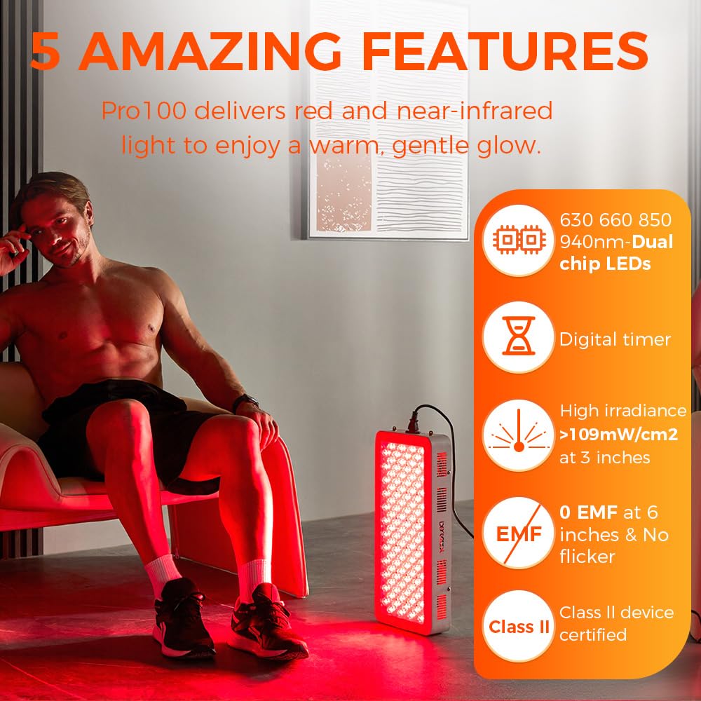 BestQool Red Light Therapy for face Body, 4 Wavelengths Infrared Red Light Therapy, 100 Elite Grade Dual Chip LEDs, High Power Red Light Panel, Infrared Light Therapy Device, Modular Design. 170W