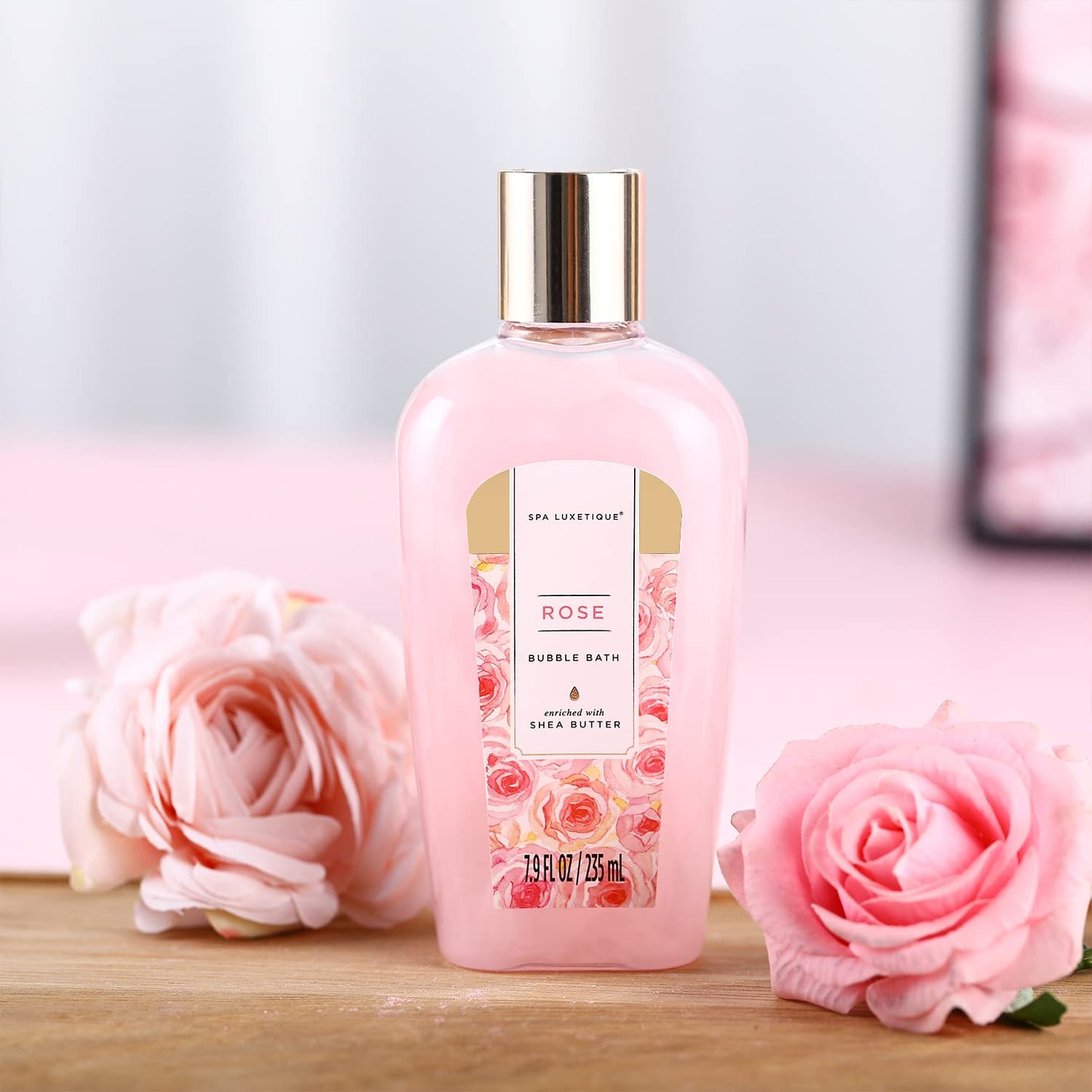 spa luxetique Gift Set For Women, Bath Sets for Women Gift, 8 Pcs Rose Spa Basket Includes Bubble Bath, Shower Gel, Body Lotion, Mom Birthday Gifts, Mother‘s Day Gifts for Her