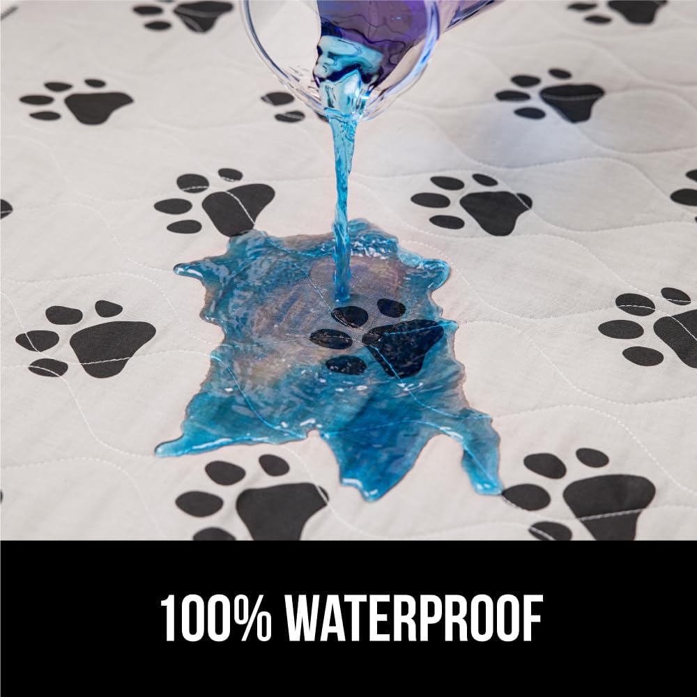 GORILLA GRIP Washable Puppy Pads, 22x22, Slip Resistant Dog Crate Mat, Waterproof Cloth Pee Pad for Training Puppies in Playpen, Reusable Pet Incontinence Blanket, Protects Sofa, Furniture, Floors