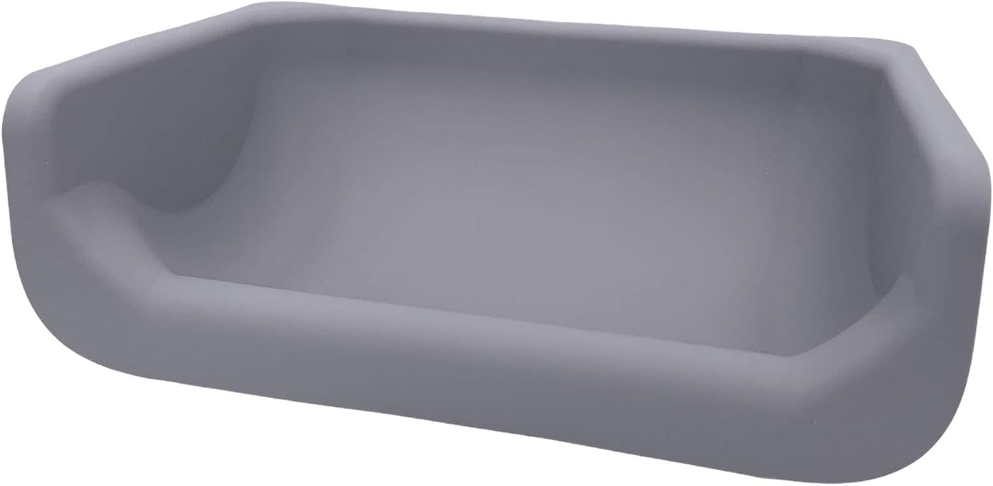The Fluff Trough Set Elevated Dog Bowl Feeder for Healthy Posture & Digestion, Minimizes Neck Strain, Ideal Flat-Faced Pets, Vet Recommended, Dishwasher Safe, Gray, X-Large (Pack of 1)