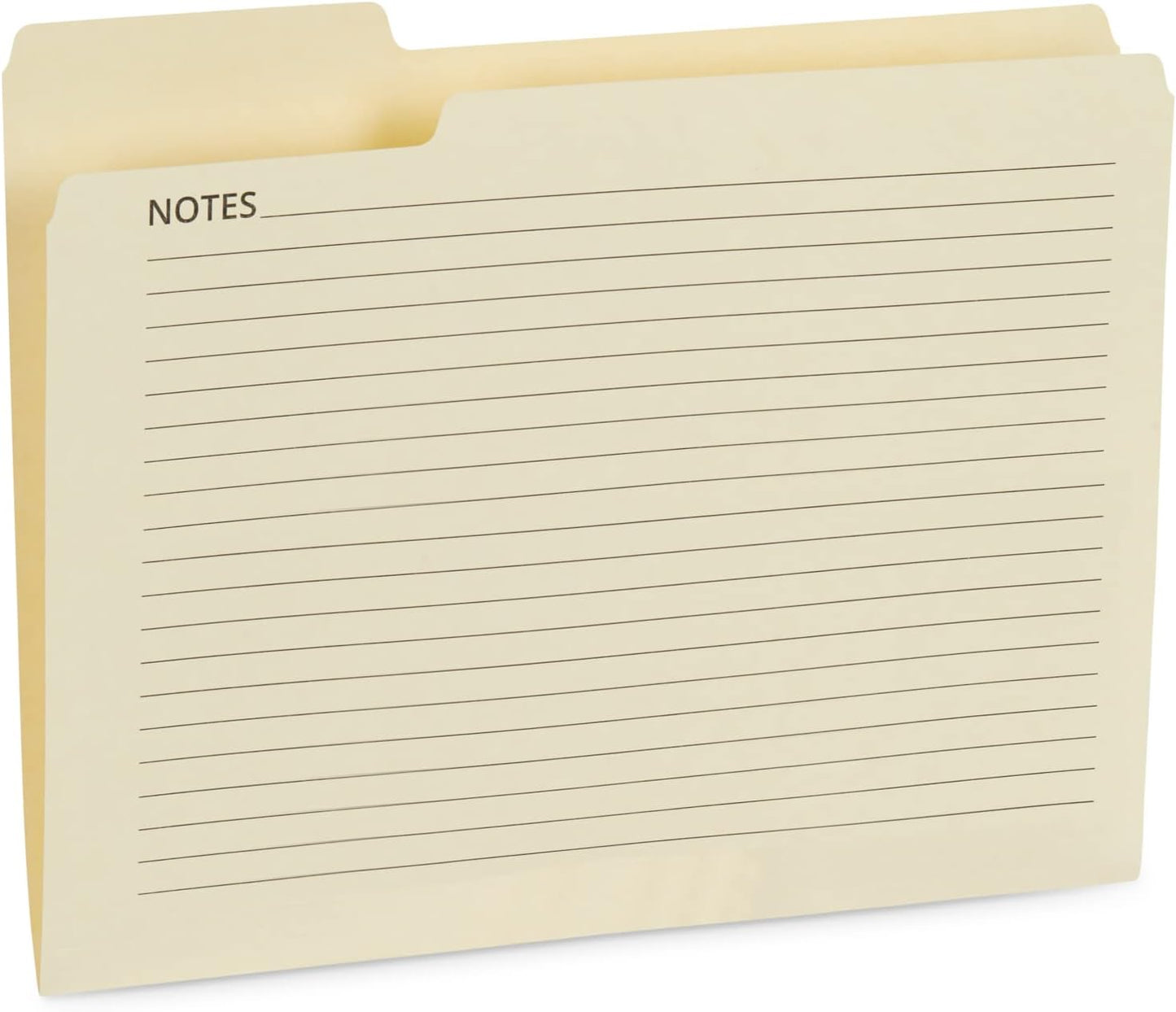 25 Blue Summit Supplies Manilla Folders, 8.5" x 11", Letter Size, 1/3 Cut Tab, with Notes, Great for Organizing and Easy File Storage, 25 Pack
