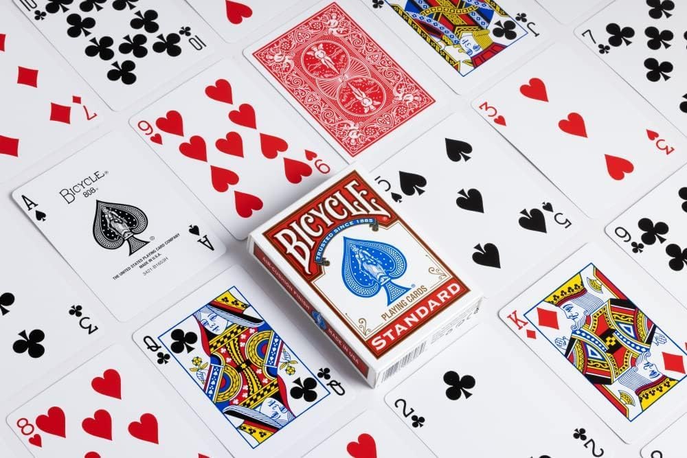 Bicycle Rider Back Playing Cards, Standard Index, Red & Black Decks of Cards, Premium Poker Cards for Blackjack, Casino Games & Family Game Night, 2 Count (Pack of 1)