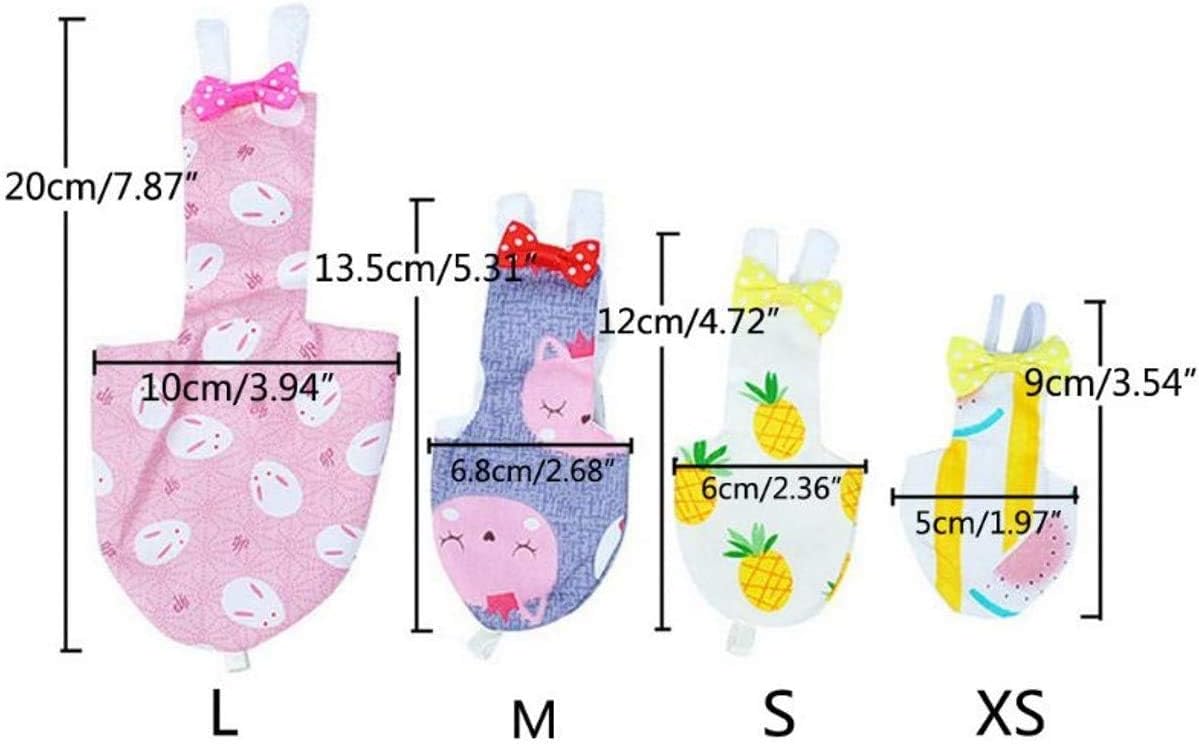 ZHONGJIUYUAN 4 Stlye Bird Diaper Parrot Washable Diaper Nappies for Parakeet Cockatiel Mini Macaw Budgie Canary Flight Suit (Size XS)