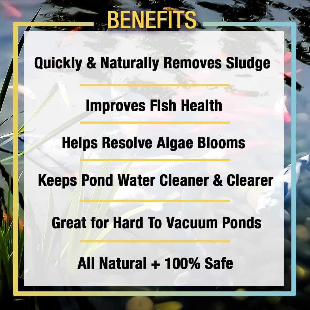 MICROBE-LIFT Sludge-Away Pond and Outdoor Water Garden Sludge Remover, Safe for Live Koi Fish, Plant Life, and Décor (32 Ounces)