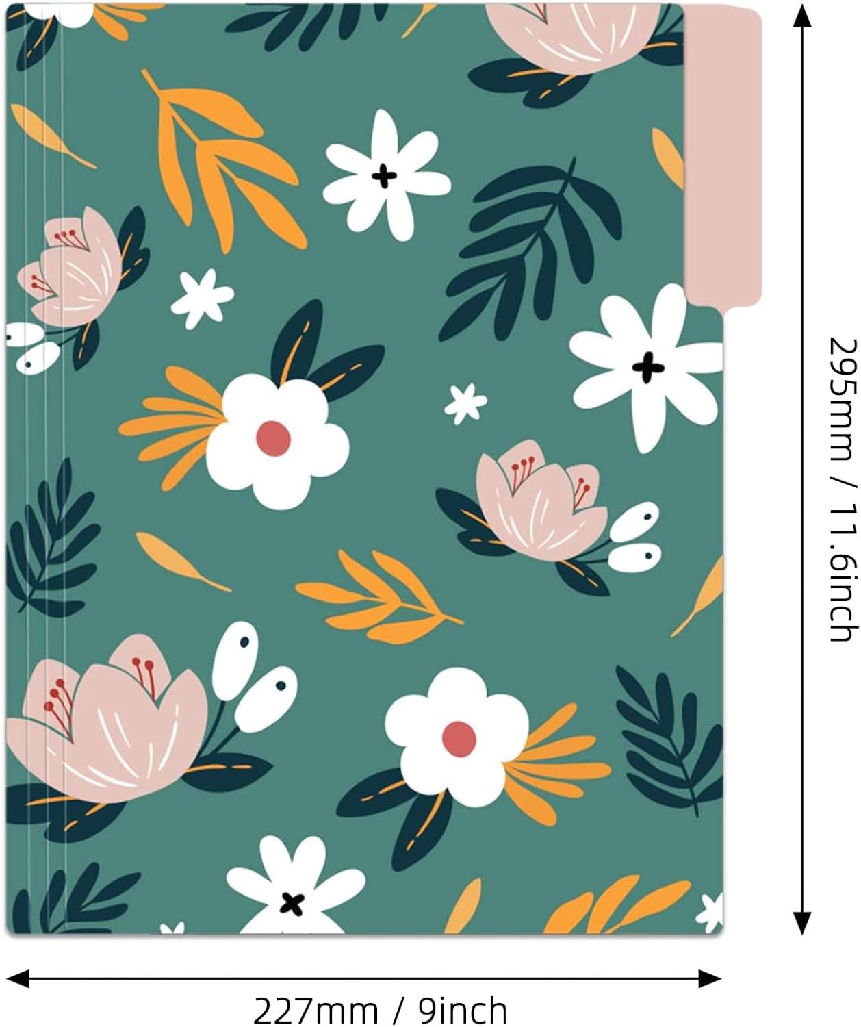 EOOUT 18 Pack Decorative File Folders Floral Folders Cute File Folder, Letter Size Colored File Folders,1/3-Cut Tabs, 9.6 x 11.6 Inches, for Office, School, Home
