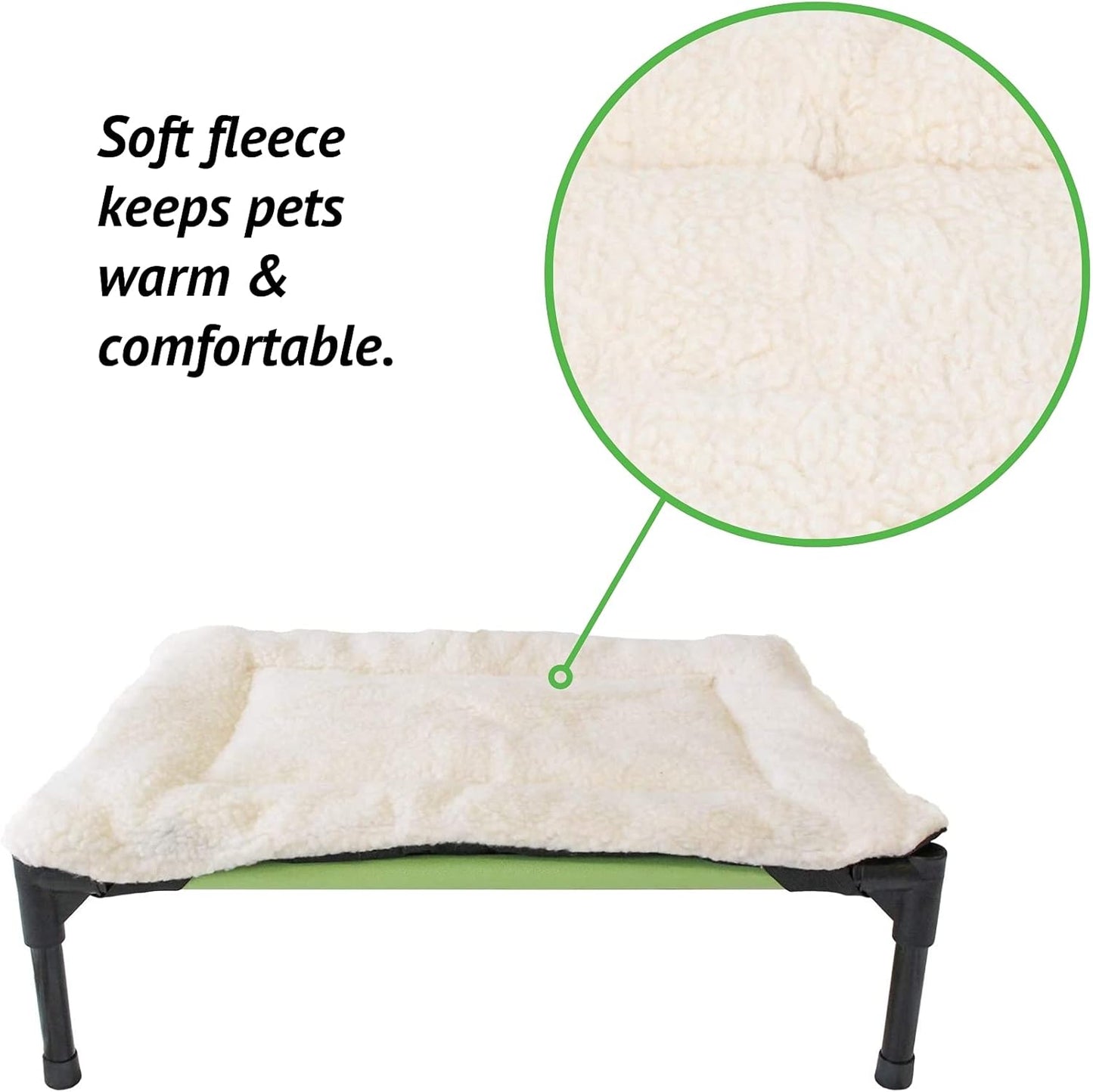 Midlee Fleece Dog Bed Topper for Dog Cot Beds (Large)