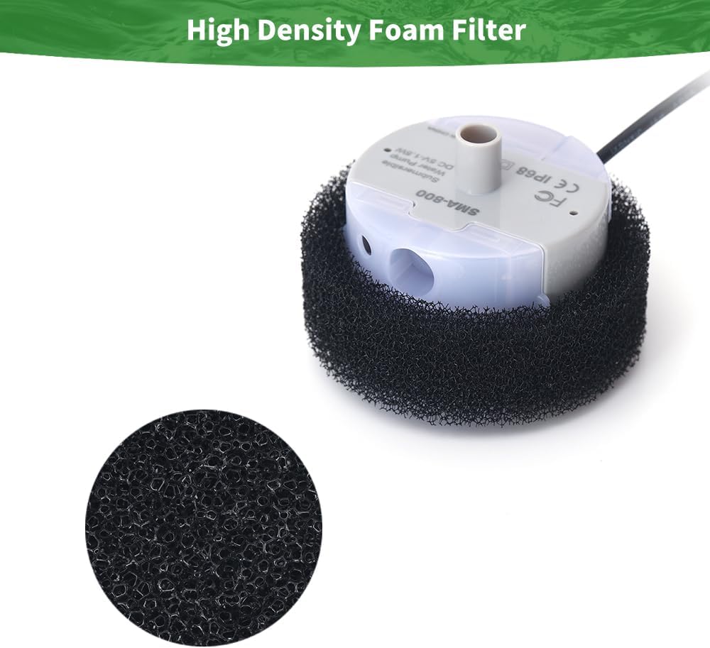 25 Pack Cat Fountain Sponge Pet Water Round Filter Foam for Cat Drink Fountain Filter Sponge Replacement for 2.5 L/84 oz 2.2 L/ 74 oz Compatible with SMA-800 Water Pump (Black, 25 Sponges)