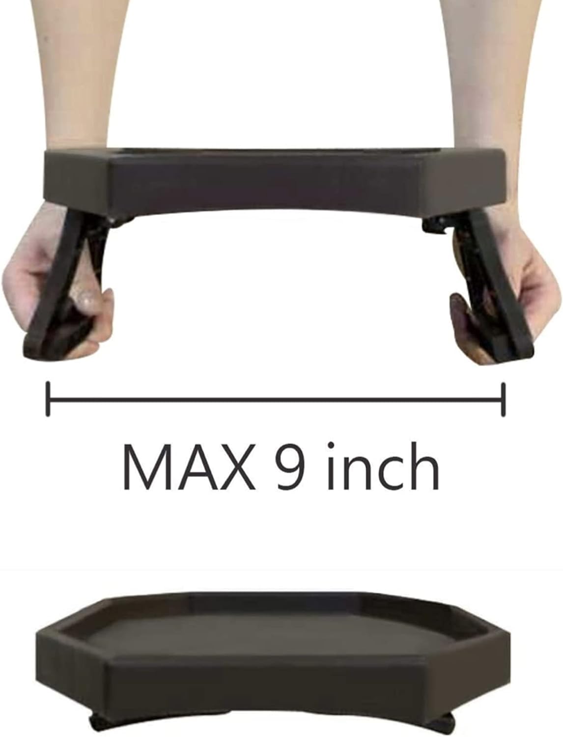Sofa Arm Clip Table, Armrest Tray Table, Drinks/Remote Control/Snacks Holder … (Platic, Brown)