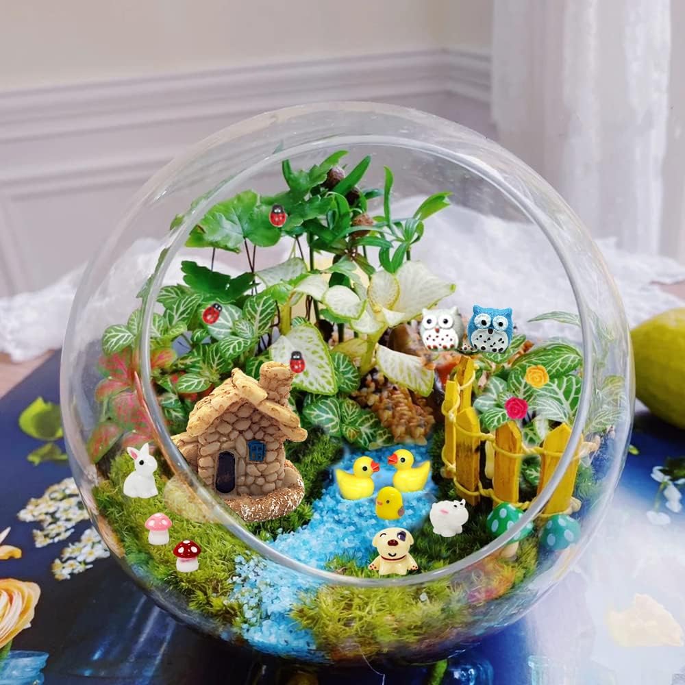 Dracarys Selected 50 Pieces Fairy Garden Accessories, Animals, Miniature Figurines, Micro Landscape Ornaments Kit, DIY, Environmental Resin