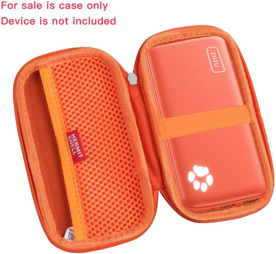 Hermitshell Hard Travel Case for INIU Portable Charger 10000mAh Power Bank [2022 Version] (Orange)