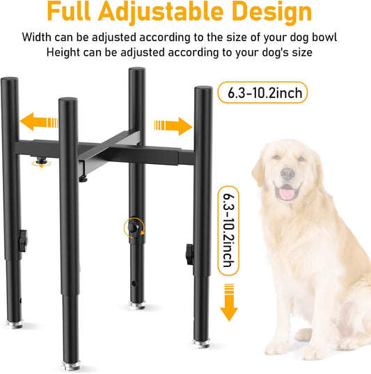 Adjustable Elevated Dog Bowl Stand，Fits 6-11inches Bowls,4 Height Adjustments. Holder for Raised Elevated Dog Food Water Bowl Feeder，for Large, Medium and Small Dogs