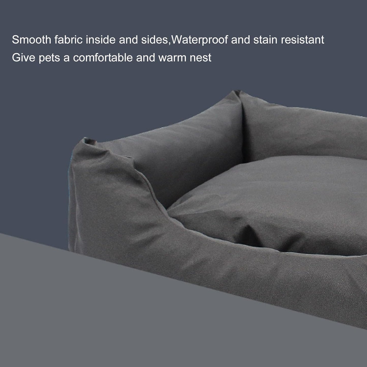 Dog Beds for Small Medium Dogs & Cats, Waterproof Dog Sofa with Removable Cover, Sleeping Warming Dog Bed & Furniture, Soft and Comfy Dog Couch Bed with Non-Slip Bottom (36.6"X28.3"X6.3",Grey) (Gre