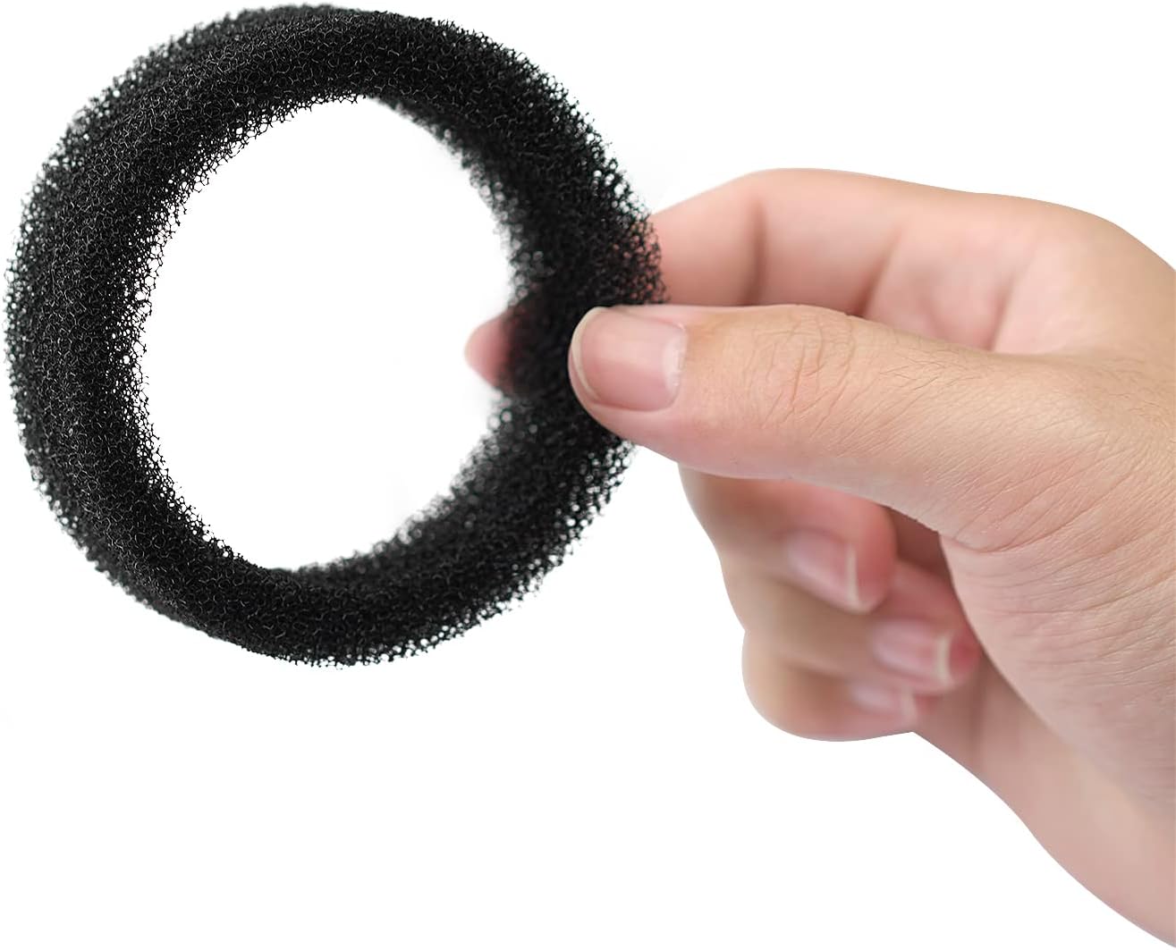 8 Pieces Pet Water Fountain Filter Sponge Replacement for 2.5 L/84 oz 2.2 L/ 74 oz Stainless Steel Cat Fountains, Black Round Filter Foam for stainless steel Cat Drink Fountains