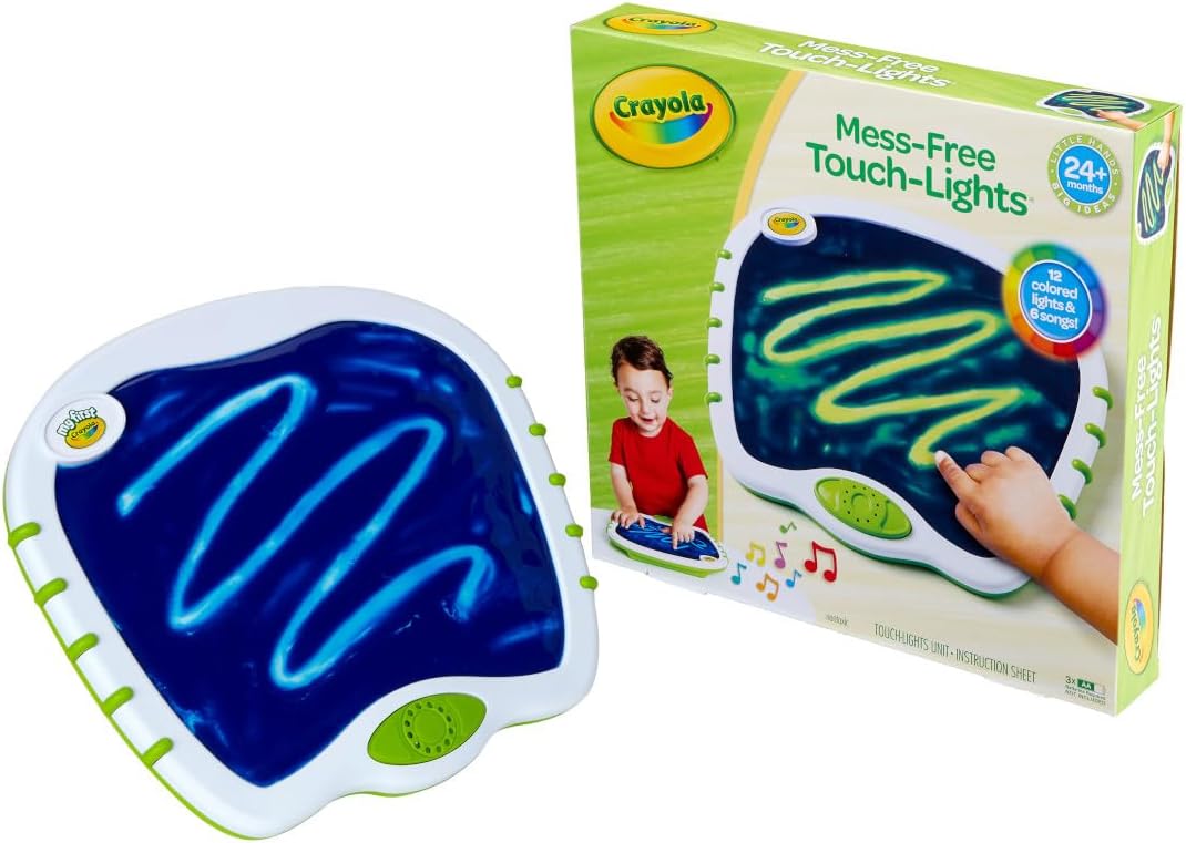 Crayola Toddler Touch Lights, Musical Sensory Toys for Toddlers, Essential Easter Basket Stuffers & Gifts, Light Up Drawing Pad, Mess Free Painting, Travel Activity, 2+