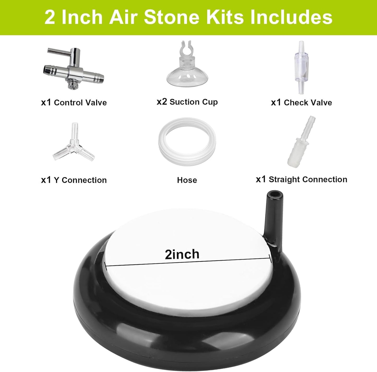hygger Aquarium Air Stone, Bubble Stone Fish Tank Oxygen Ultra Silent Deep Dissolving Oxygen Diffuser Kit for Aquarium Fish Tank and Hydroponic
