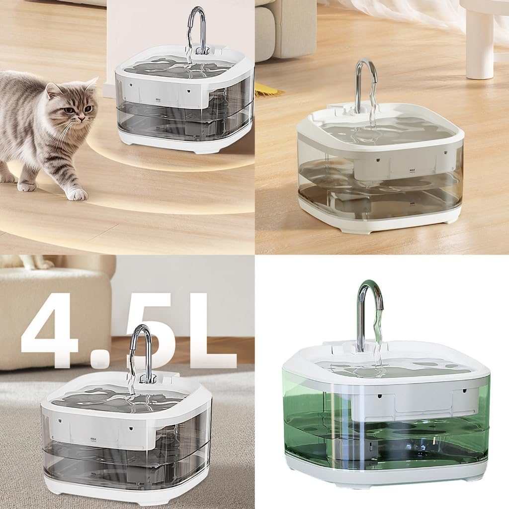 4.5L Automatic Pet Water Fountain with Quiet and Effective Filter Systems Small Dogs Watering Supply