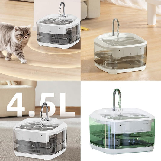 4.5L Automatic Pet Water Fountain with Quiet and Effective Filter Systems Small Dogs Watering Supply