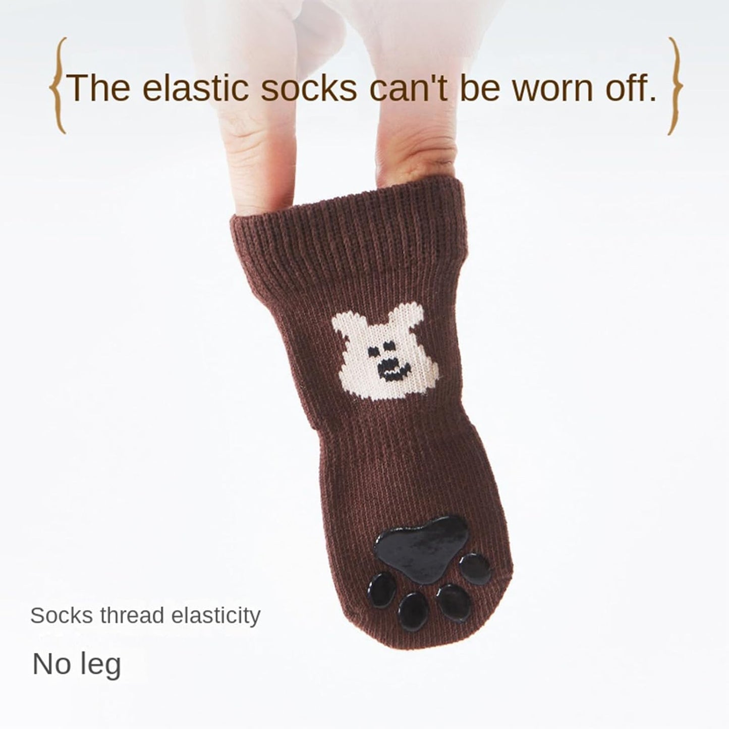 Dog Grip Socks | Soft Footwear with Adjustable Strap,Prevent Licking Pet Socks,for Small Medium Large Breeds Living Room Bedroom Indoor Floor Apartment