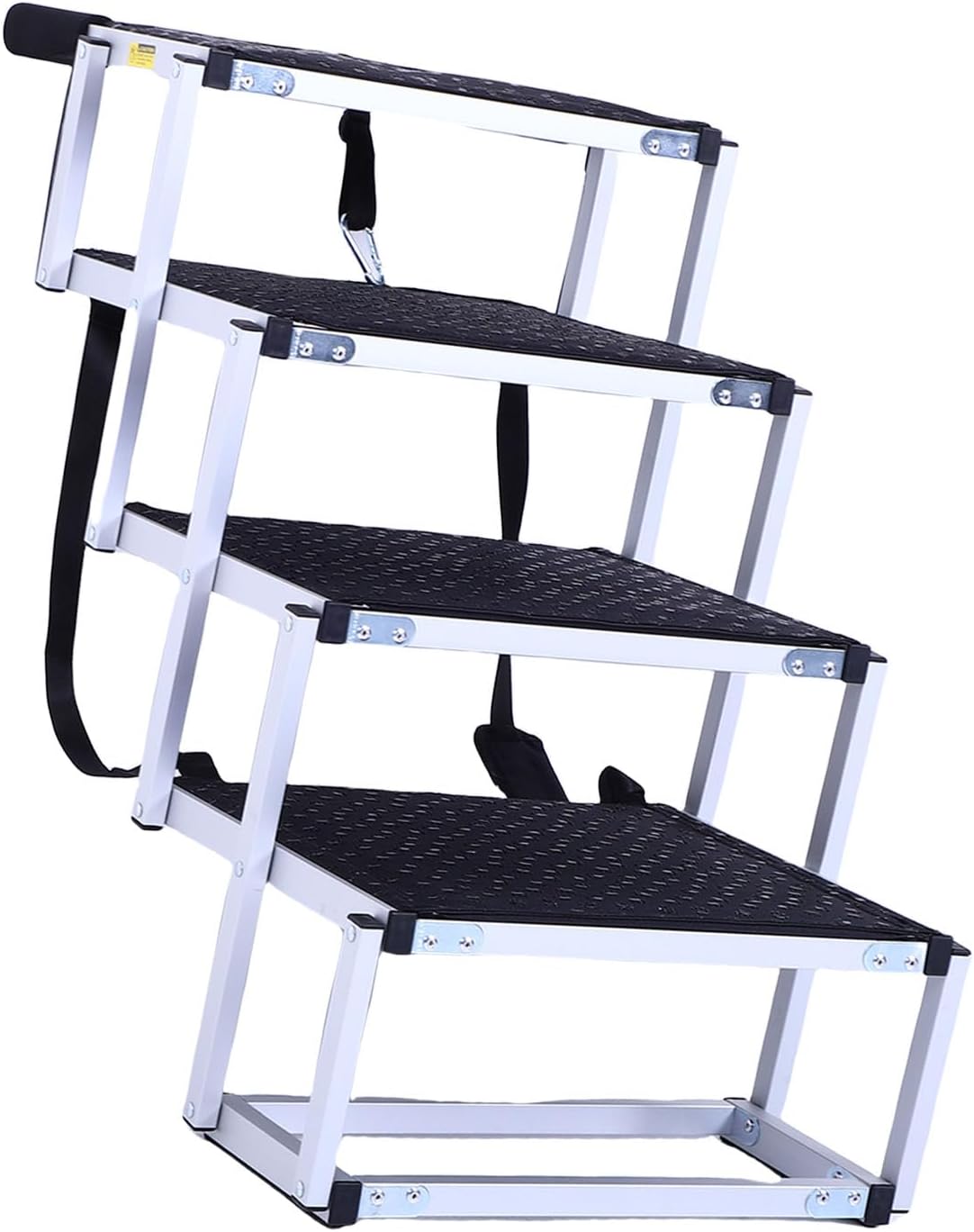 Aluminum Alloy 5 Step Dog Ramp Non Slip Finish Portable Foldable Dog Stair for SUV Truck Bed