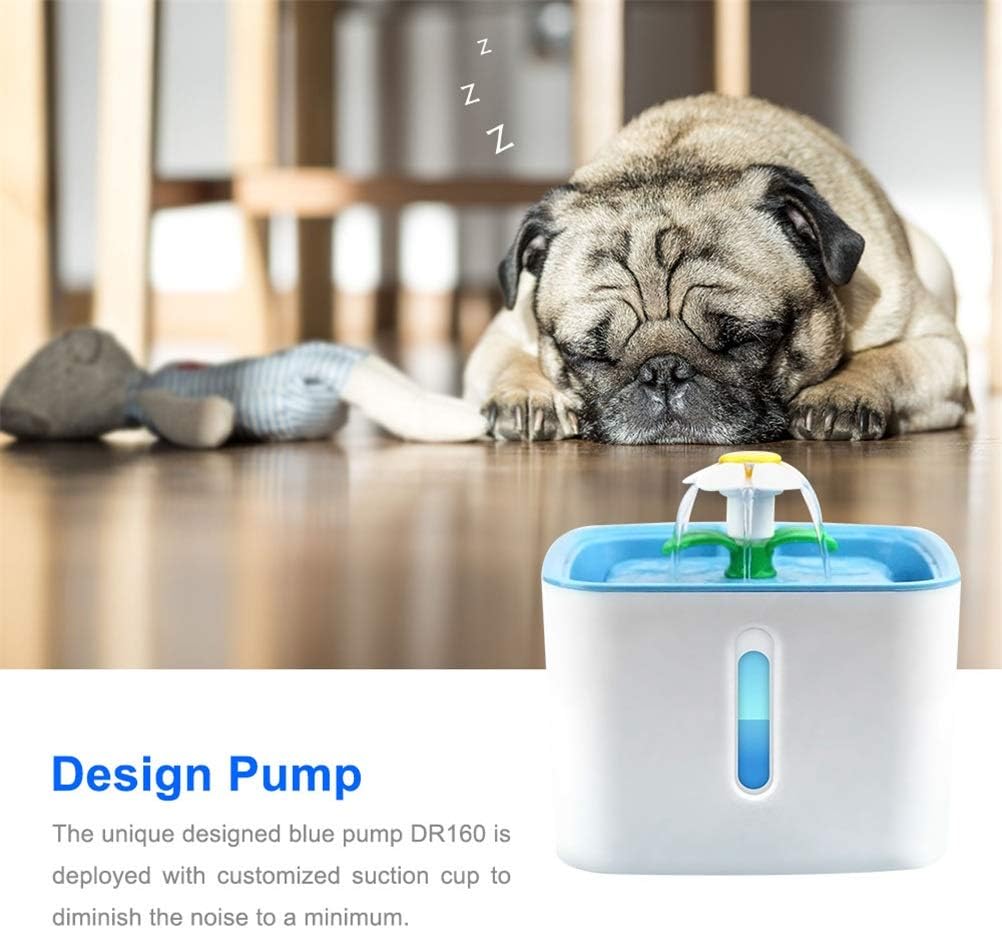 2.5L Automatic Pet Feeder for Cats and Dogs Pig Water Dispenser Electric Water Bowl Dog Water Fountain with LED (Size : Only Filter) (USB)