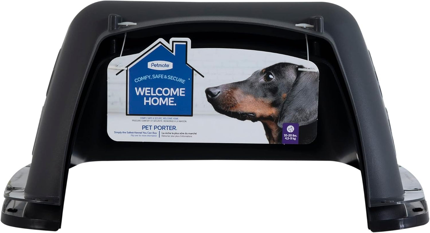Petmate Pet Porter Dog Kennel 24", Dark Gray & Black, for Pets 15-20lbs