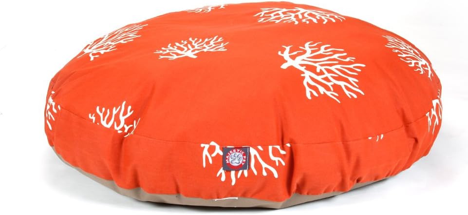 Majestic Pet Orange Coral Round Pet Bed, Medium