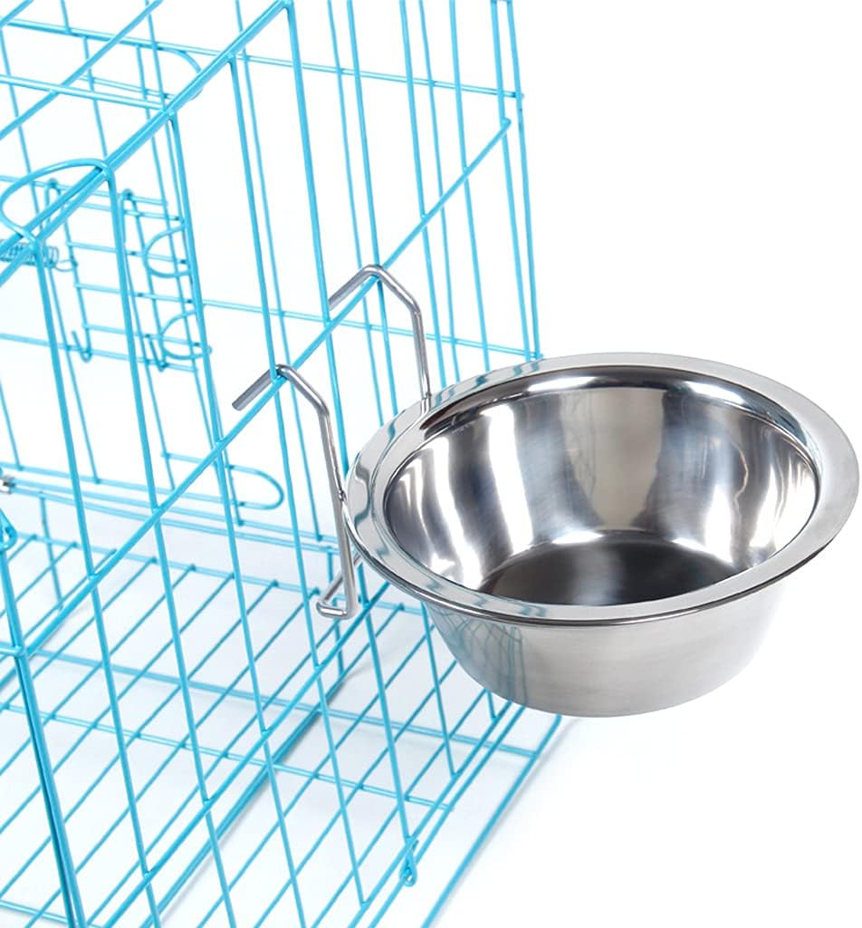 Hanging Pet Bowl Cup Cup with Wire Hook for Dogs Cats Bird Animals in Crate Cage Easy-to-Remove