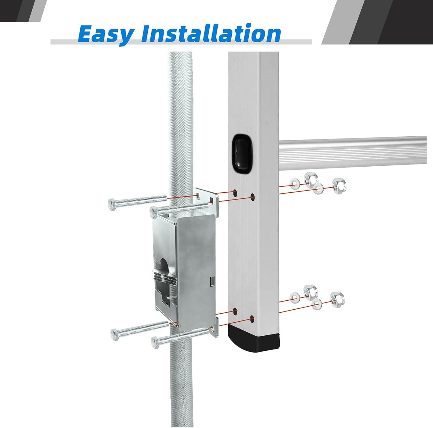 Ladder Leveler Non-Slip Rubber Leg Stabilizer, Adjustable Ladder Leg Level, Maximum Load Capacity 550 lbs, Fits Indoor and Outdoor Stairs and All Surfaces, Fittings 1 Pair (20 Inch)