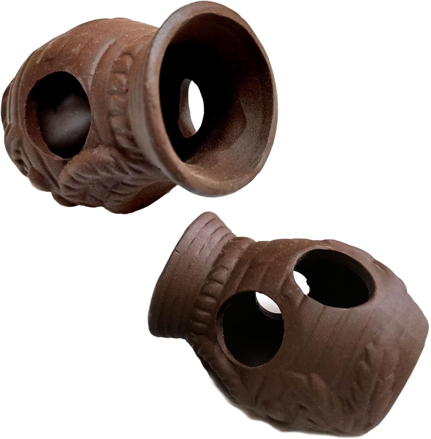 Ceramic Shelters, 2 pcs, Fish Tank Accessories, Fish House, Swim Holes Aquatic, Aquarium Cave for Freshwater and Saltwater Fish Tank, Pets to Breed, Play and Rest Decor (Pot)