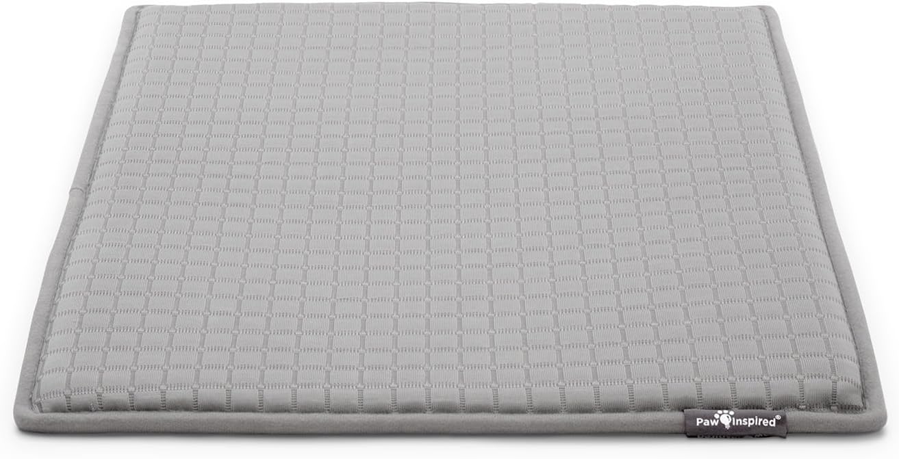 Paw Inspired Cooling Orthopedic Crate Pad for Dogs and Cats, Washable Memory Foam Dog Cooling Mat (23x17 Inch XS/Small Size for 24 Inch Kennel, Gray)