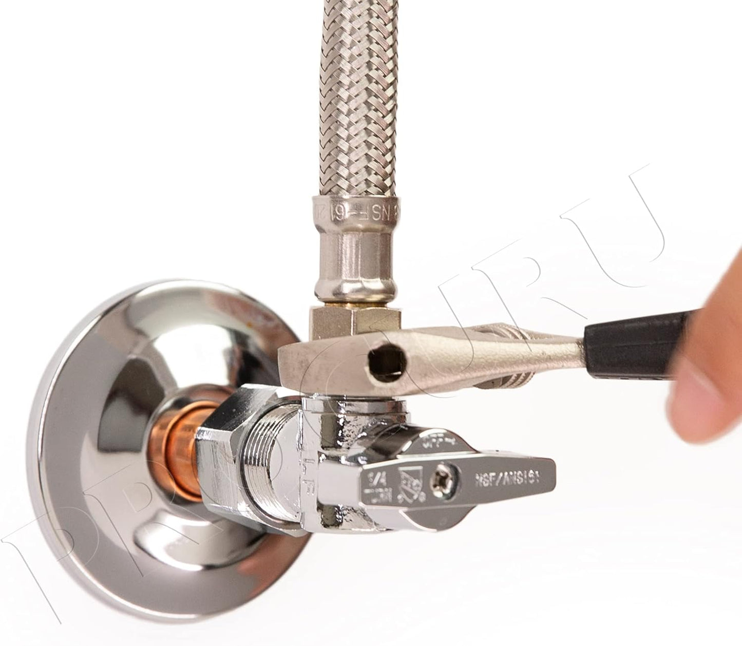 [10-Pack] PROCURU Heavy Duty Angle Stop Valve 1/2" Nominal (5/8" OD) Compression x 3/8" OD, 1/4-Turn Operation (PCAS12-10P)