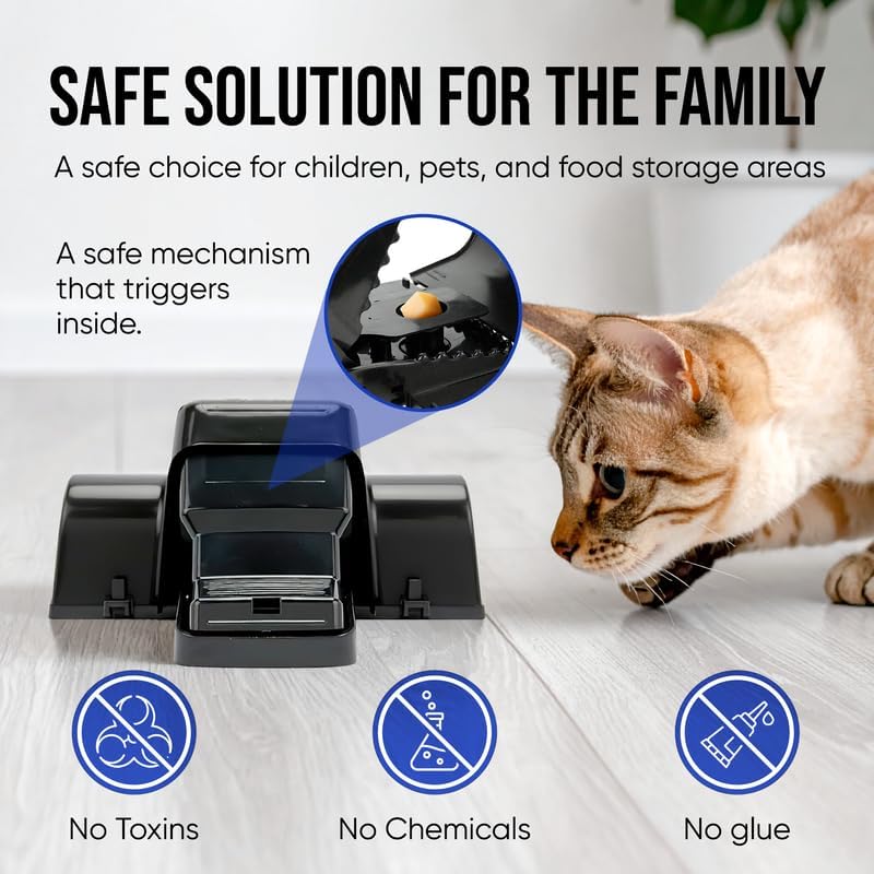 Rat and Chipmunk Traps. Prevents Accidental Triggering with Dual Tunneled Design. Covered Snap Traps, Reusable, Pest Control for Rats,Outdoor Indoor & Use 4 Pack (4)