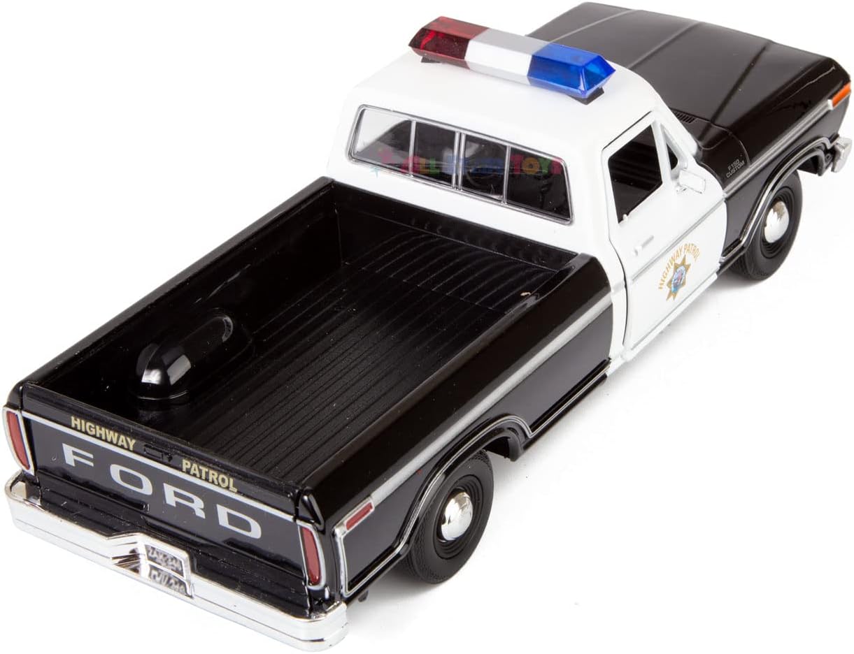 Motormax All Star Toys Exclusive 1979 F-150 California Highway Patrol CHP Police Pickup Truck 1:24 Diecast Law Enforcement Model Car 76987