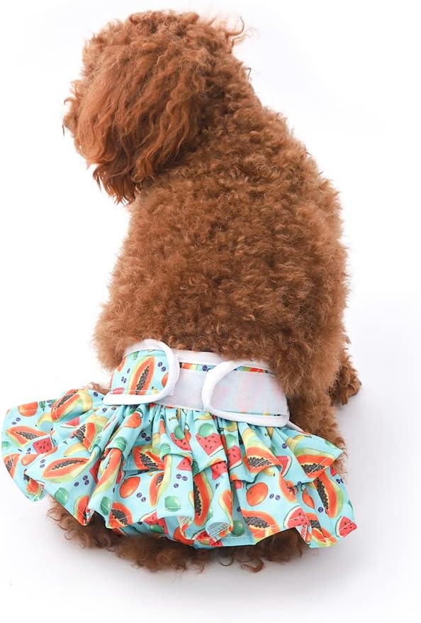 Dog Diapers 3 Pack Pet Diapers for Female Dogs Washable Dog Panties Diaper Skirt Dog Dresses for Girl Dogs Diapers in Period