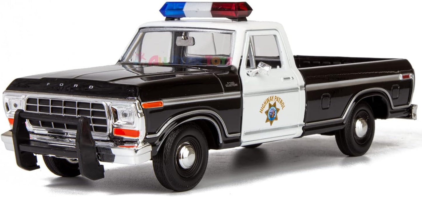 Motormax All Star Toys Exclusive 1979 F-150 California Highway Patrol CHP Police Pickup Truck 1:24 Diecast Law Enforcement Model Car 76987