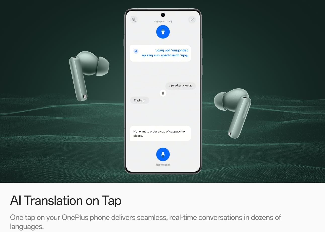 OnePlus Buds 4, Bluetooth Wireless Earbuds, Storm Gray, E513A, in-Ear Headphones with Active Noise Cancellation