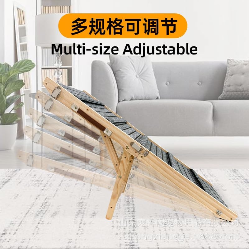 Dog Ramp for Couch, Foldable Small Dog Ramp for Low Bed, 4 Adjustable Height from 9‘‘ to 17.7“, Portable Stable Pet Steps with Non-Slip Pad, Pet Ramps Use for Sofa Couch Stairs