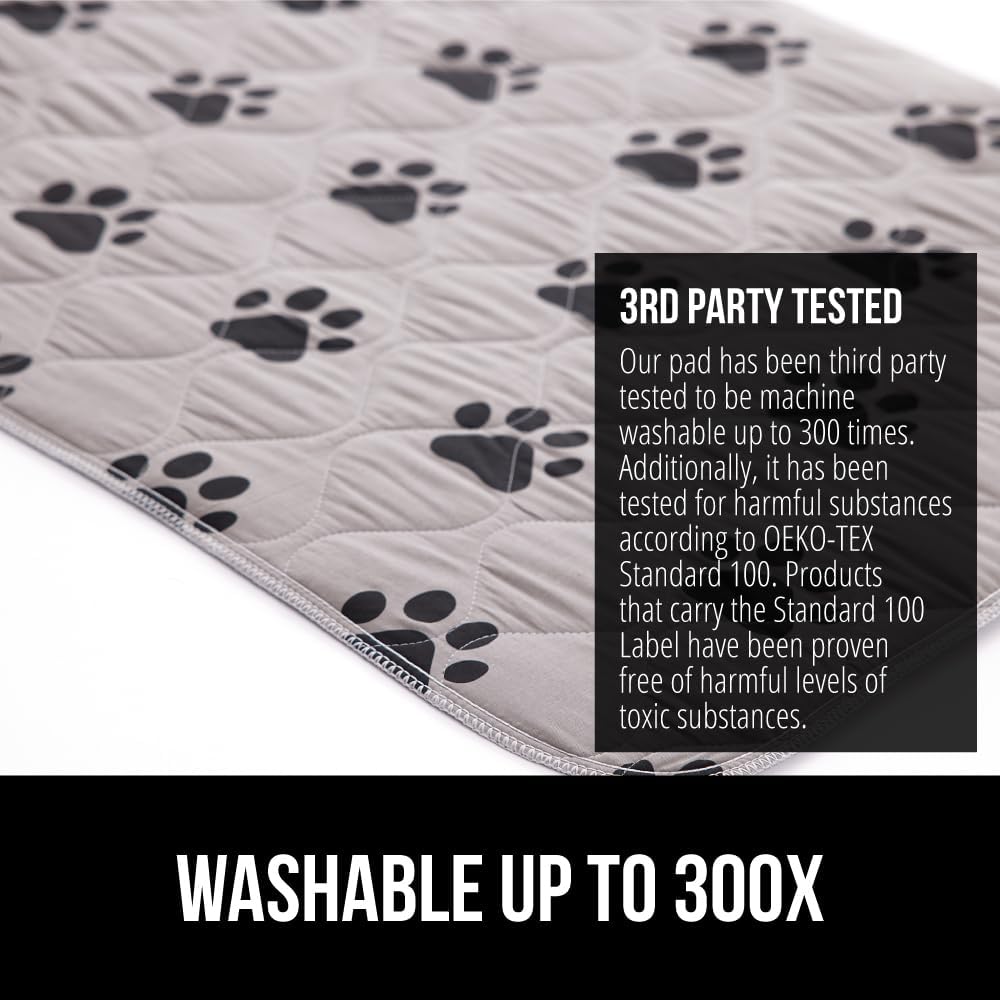 GORILLA GRIP Washable Puppy Pads, 22x22, Slip Resistant Dog Crate Mat, Waterproof Cloth Pee Pad for Training Puppies in Playpen, Reusable Pet Incontinence Blanket, Protects Sofa, Furniture, Floors