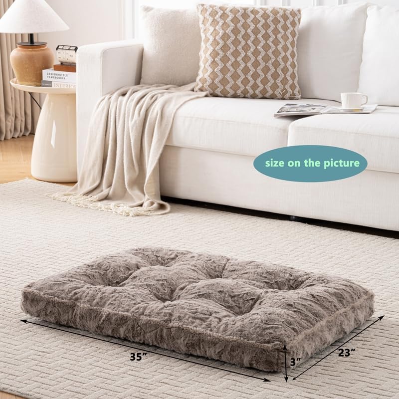 Luxury Cozy Orthopedic Thickened Brown Pet Mat for Dog and Cat, Machine Washable (23" x 18" 2")