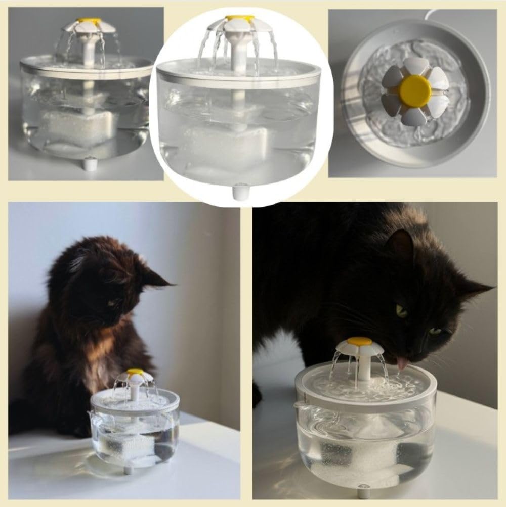 Ultra-Quiet Pet Water Dispenser – 50.72 oz Transparent Drinking Bowl – Easy to Clean, Portable & Compact Water Fountain for Cats and Dogs