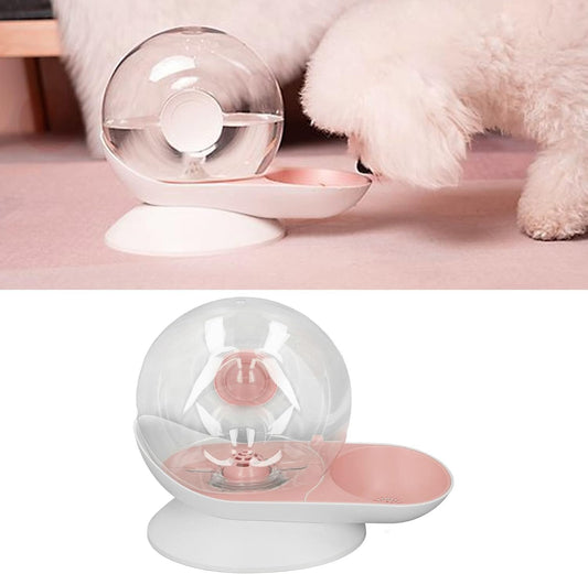 Cat Dog Water Dispenser Automatic Water Drinking Fountain for Small or Medium Size Dogs Cats Easy to Clean Snail Shape 2.8L （Pink）