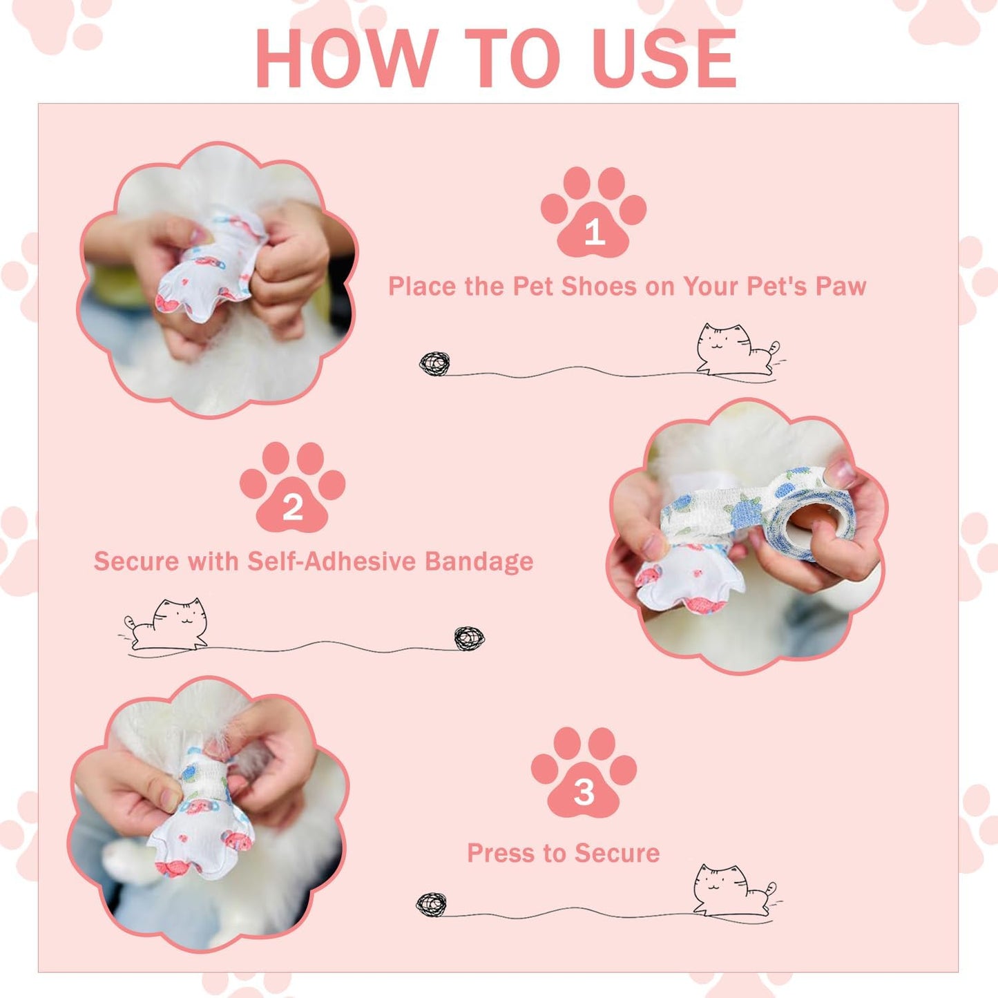 Disposable Dog Booties for Dog Cats,40Pcs Pet Booties Waterproof and Breathable with Adjustable Bandage,Paw Socks Protector for Small Medium Large Dogs,Disposable Dog Boots