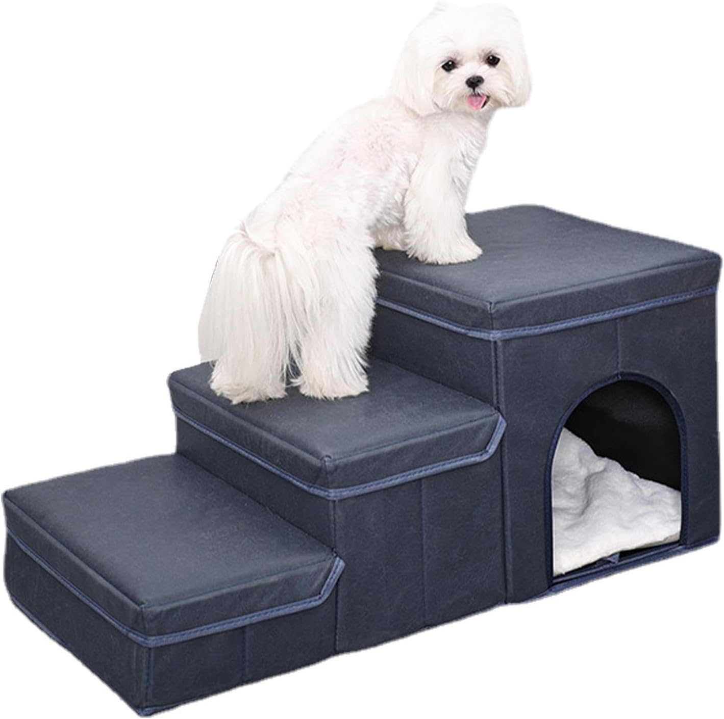 Pet Steps - Non Slip Ramp for Sofa Access | Removable Climb with Hidden Storage Compartment & Stable Support Frame for Small Medium Large Elderly Puppy Couch, Apartment Living, Balcony Rest a