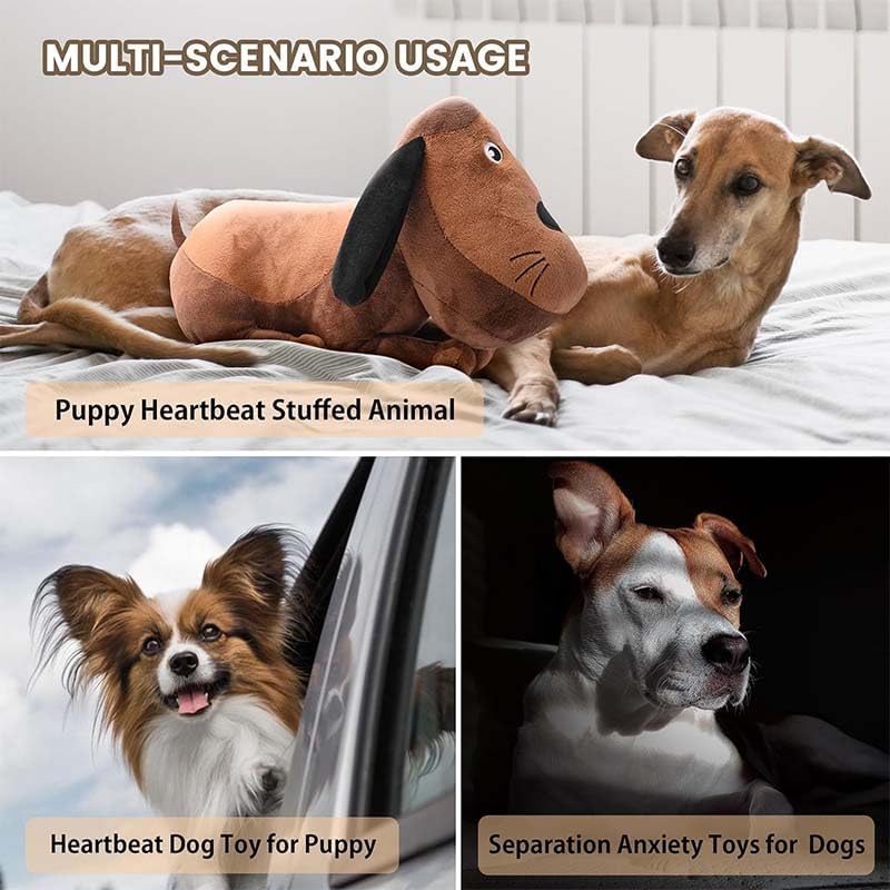 Heartbeat Puppy Toy for Dogs and Cats, Heartbeat Stuffed Animals for Anxiety Relief, Newborn Puppies Sleep Aid Separation Anxiety
