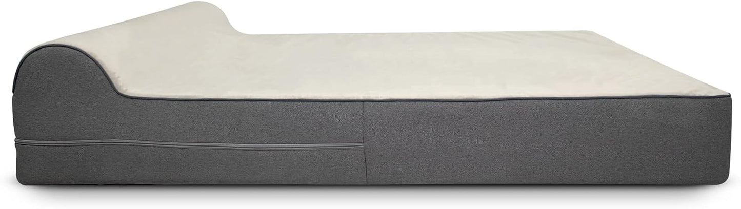 KOPEKS Dog Bed Replacement Cover Memory Foam Beds - Extra Large (Jumbo Size) - Deluxe Grey